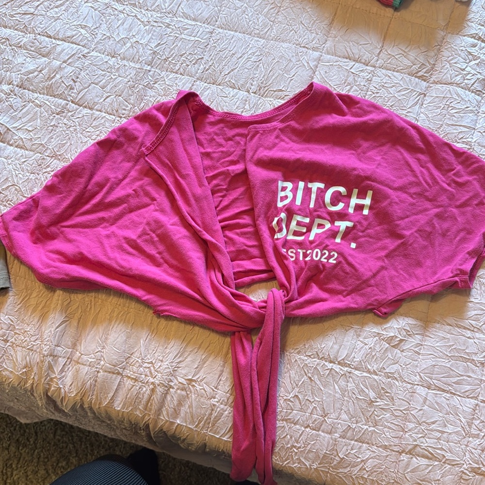 Pink crop top shirt
